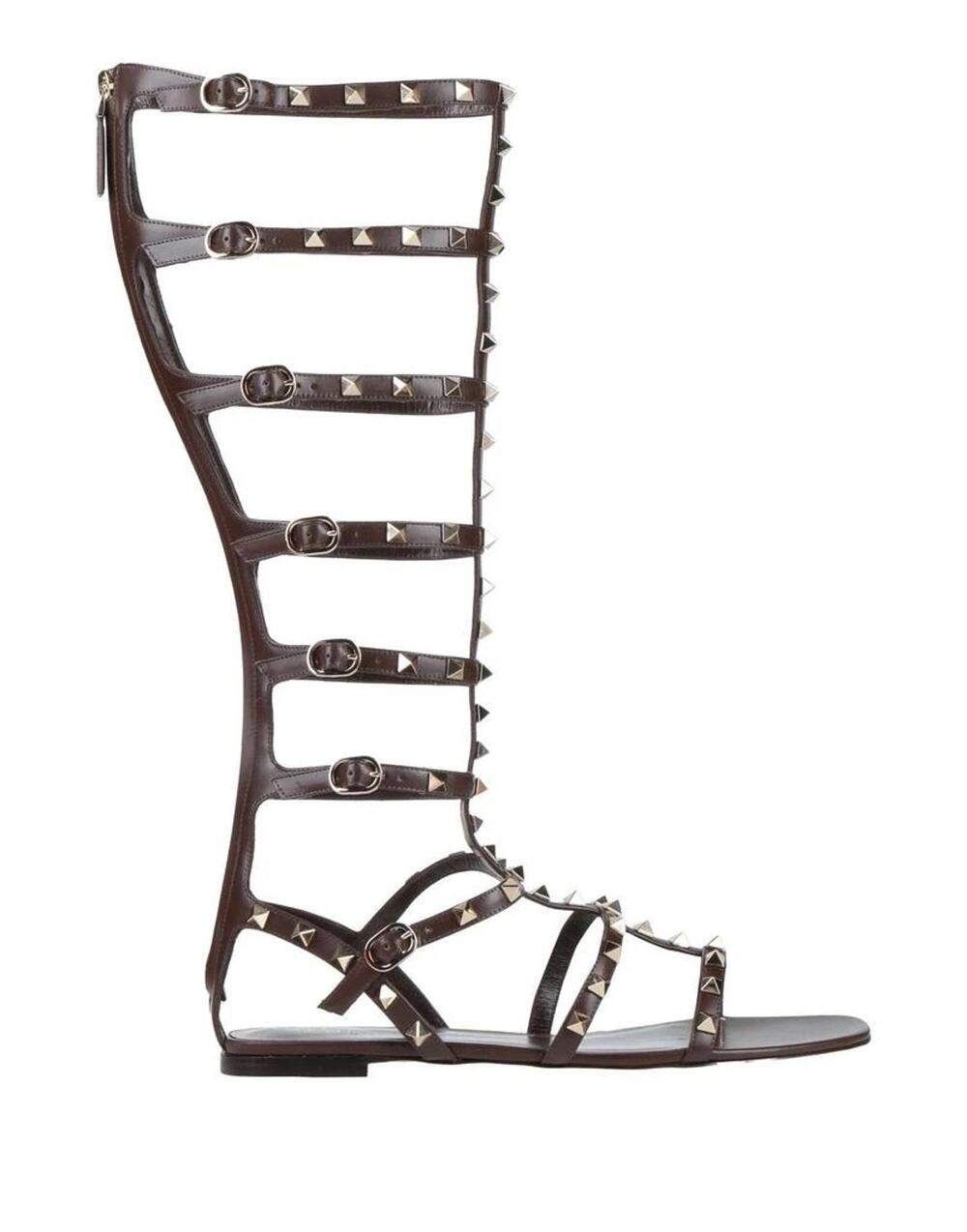 Valentino Garavani Rockstud Gladiator  Sandals Brown 37.5